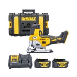 DeWalt DCS335 18V XR Cordless Brushless Body Grip Jigsaw With 2 X 4.0Ah Batteries, Charger & DS150 Case