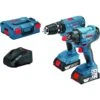 BOSCH GSB18V-21 & GDR18V-160 TWIN PACK INC 2X 2.0AH BATTS -ToolMax Store 06019g5172