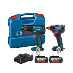 Bosch 06019J2271 18V Combi Drill & Impact Driver/Wrench Twin Pack With 2 X 4.0Ah Batteries, Charger & Carry Case