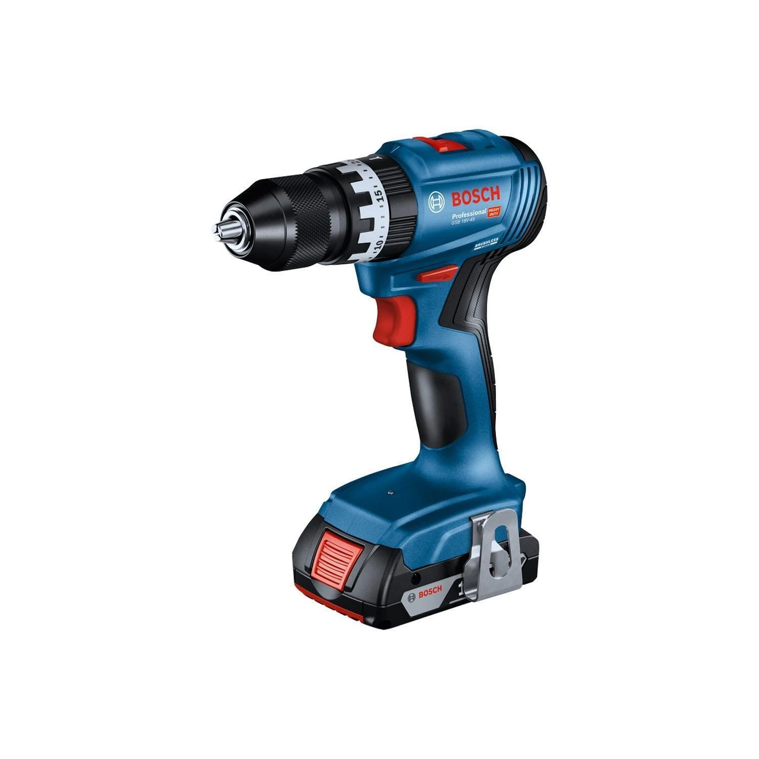 Bosch GSB 18V-45 18V Cordless Brushless Combi Drill With 2 X 2.0Ah Batteries, Charger & Carry Case - 06019K3371 4 Bosch GSB 18V-45 18V Cordless Brushless Combi Drill With 2 X 2.0Ah Batteries, Charger & Carry Case - 06019K3371 - Image 2