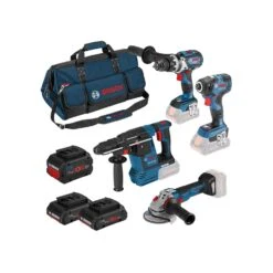 Bosch Robust Series 4 Pc Tool Kit Inc 2x 4Ah & 1x 8Ah Batts