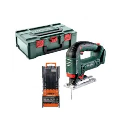 Metabo STAB 18 LTX 100 18V Cordless Bow Handle Jigsaw With 10 Piece T-Shank Jigsaw Blade Set In MetaBOX