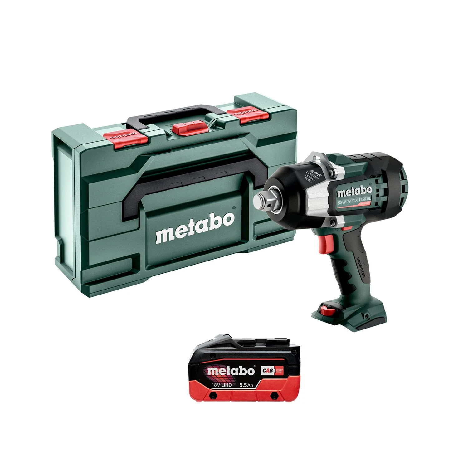 Metabo SSW 18 LTX 1750 BL 18V Cordless Brushless 3/4" Impact Wrench With 1 X 5.5Ah Battery & MetaBox 3 Metabo SSW 18 LTX 1750 BL 18V Cordless Brushless 3/4" Impact Wrench With 1 X 5.5Ah Battery & MetaBox