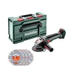 Metabo WVB 18 LT BL 11-115 Quick 18V Cordless Brushless 115mm Angle Grinder With 4 X Diamond Blades & MetaBox