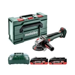 Metabo WVB 18 LT BL 11-115 Quick 18V Cordless Brushless 115mm Angle Grinder With 2 X 4.0Ah Batteries, Charger & MetaBox
