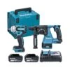 Makita DLX2268TJ 18V Impact Wrench & Rotary Hammer Twin Pack With 2 X 5.0Ah Batteries. Charger & Case