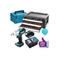 Makita DTW251 18V Wrench + 1 X BL1830,DC18RC,Case,3LAYERCHEST