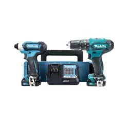 Front Page 22 Makita CLX228AJ 12Vmax CXT Cordless Combi Drill & Impact Driver Twin Kit With 2 X 2.0Ah Batteries, Charger & Carry Case