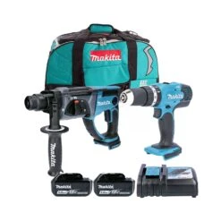 Makita DLX2025T 18V LXT Combi Drill & SDS+ Rotary Hammer Drill Twin Pack With 2 X 5.0Ah Batteries, Charger & LXT400 Bag -ToolMax Store d3574c1826b07b125e4dbf7a627fa163