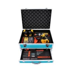 DeWalt DCD796 18V XR Brushless Combi Drill With 2 X 4.0Ah Batteries, Charger, 70 Piece Acc. Set In Case