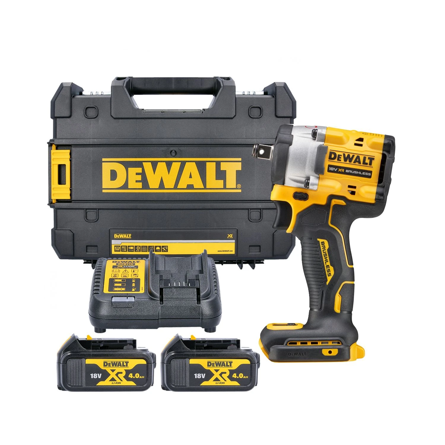 DeWalt DCF921 18V XR Cordless Brushless 1/2" Hog Ring Impact Wrench With 2 X 4.0Ah Batteries, Charger & Case 3 DeWalt DCF921 18V XR Cordless Brushless 1/2" Hog Ring Impact Wrench With 2 X 4.0Ah Batteries, Charger & Case