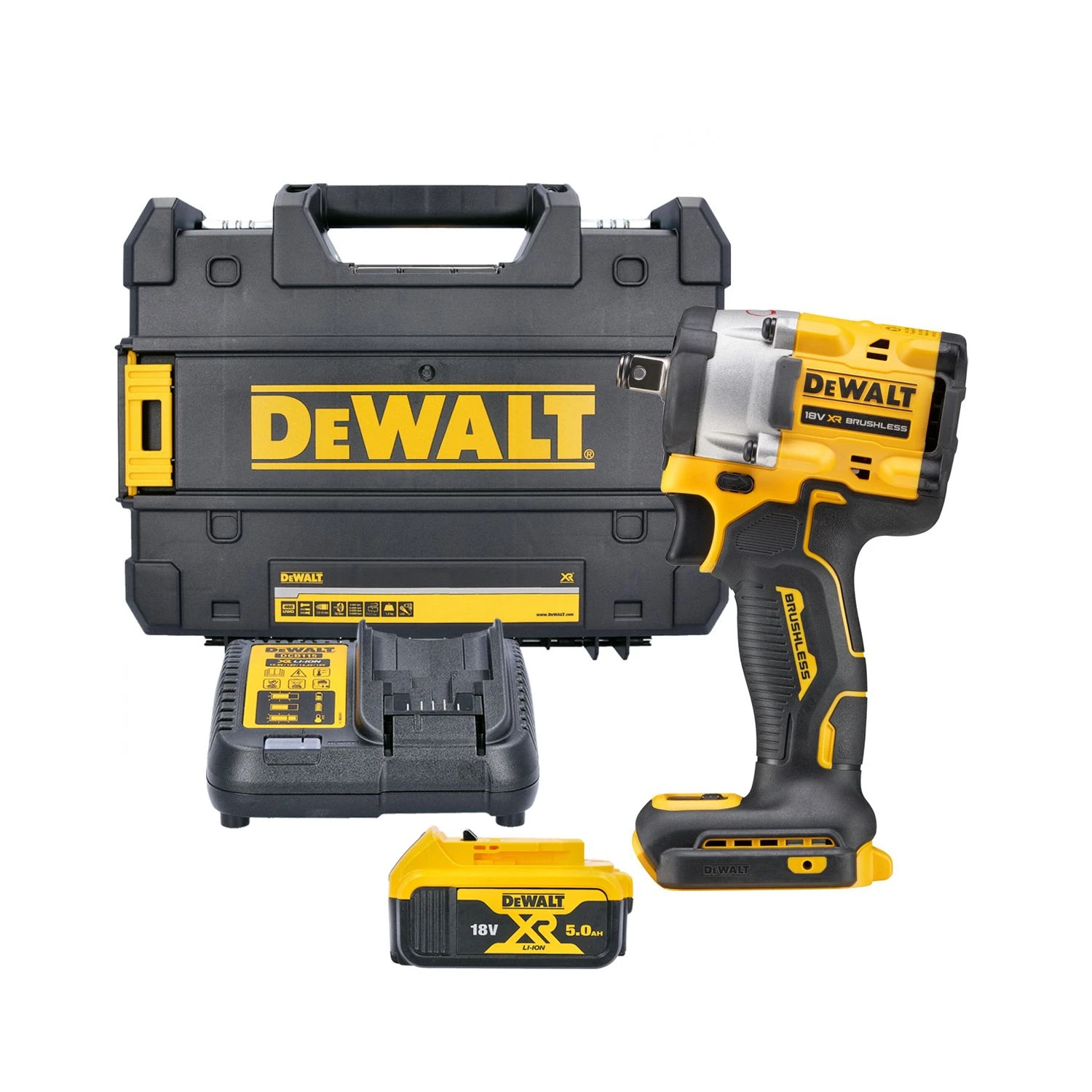DeWalt DCF921 18V XR Cordless Brushless 1/2" Hog Ring Impact Wrench With 1 X 5.0Ah Battery, Charger & Case 3 DeWalt DCF921 18V XR Cordless Brushless 1/2" Hog Ring Impact Wrench With 1 X 5.0Ah Battery, Charger & Case