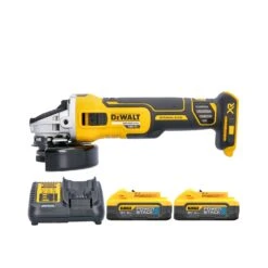 DeWalt DCG405 18V XR Cordless Brushless 125mm Angle Grinder With 2 X 5.0Ah Powerstack Batteries & Charger