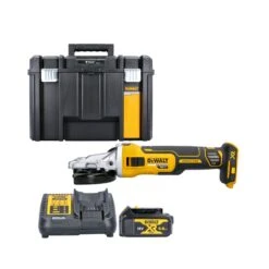 DeWalt DCG405FN 18V XR Brushless 125mm Flathead Angle Grinder With 1 X 4.0Ah Battery, Charger & Case