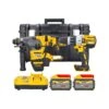 Dewalt DCK2033X2 18V/54V FlexVolt Cordless Brushless Combi Drill & SDS+ Hammer Drill Twin Pack With 2 X 9.0Ah Batteries, Charger & Case -ToolMax Store dck2033x2 recreat