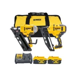 DeWalt DCK2046P2 18V XR Cordless Brushless Finishing & Framing Nailer Twin Pack With 2 X 5.0Ah Batteries, Charger & Tool Bag