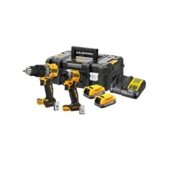 DeWalt DCK2050E2T-GB 18V XR Brushless Gen3 Compact Combi & Impact Driver Twin Pack With 2 X Powerstack Batteries, Charger & Case