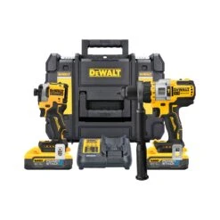 Dewalt DCK2052H2T 18V Cordless Brushless Combi Drill & Impact Driver Twin Pack With 2 X 5.0Ah Powerstack Batteries, Charger & Case