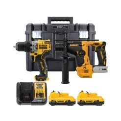 Front Page 20 DeWalt DCK2102L2T 12V Cordless Brushless SDS+ Hammer Drill & Combi Drill Twin Pack With 2 X 3.0Ah Batteries, Charger & Case