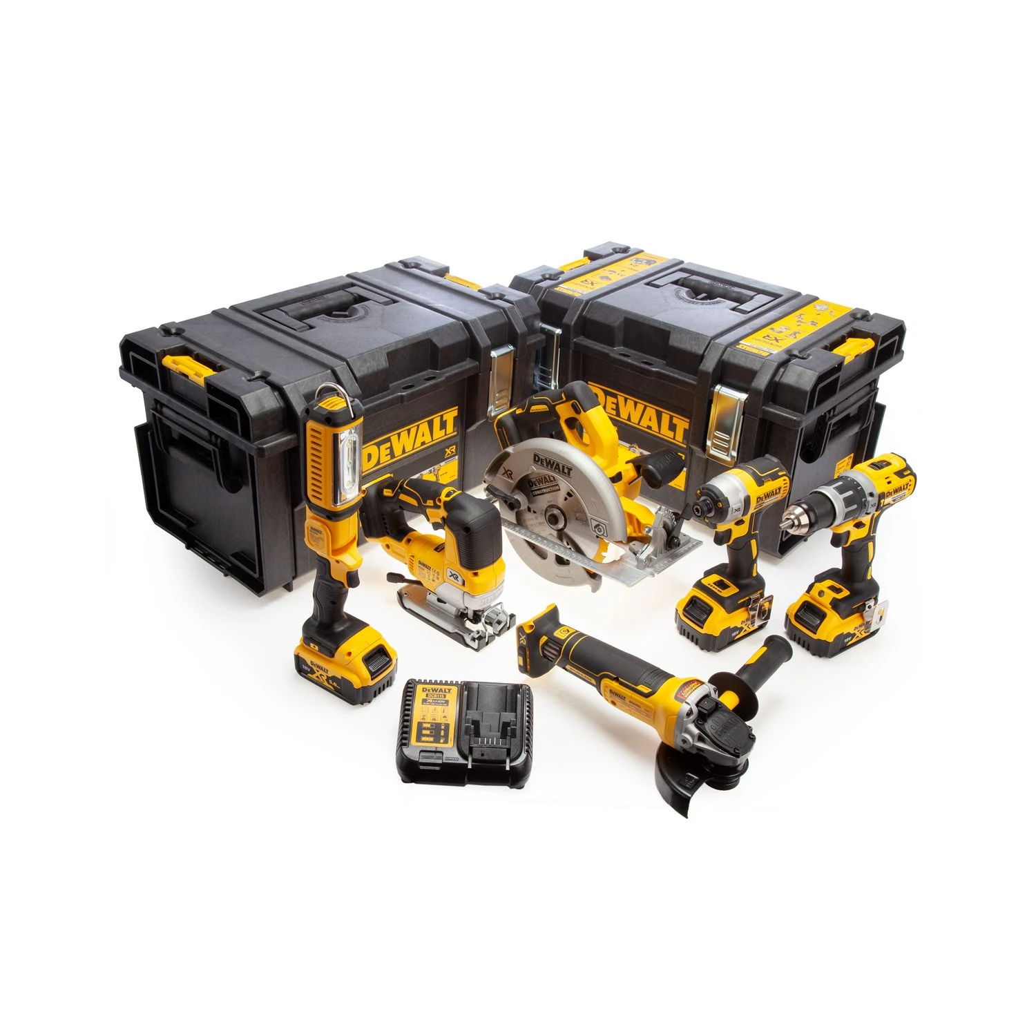 Dewalt DCK663P3 18V Li-Ion XR Cordless Brushless 6 Piece Kit With 3 X 5.0Ah Batteries, Charger & Tool Boxes 3 Dewalt DCK663P3 18V Li-Ion XR Cordless Brushless 6 Piece Kit With 3 X 5.0Ah Batteries, Charger & Tool Boxes