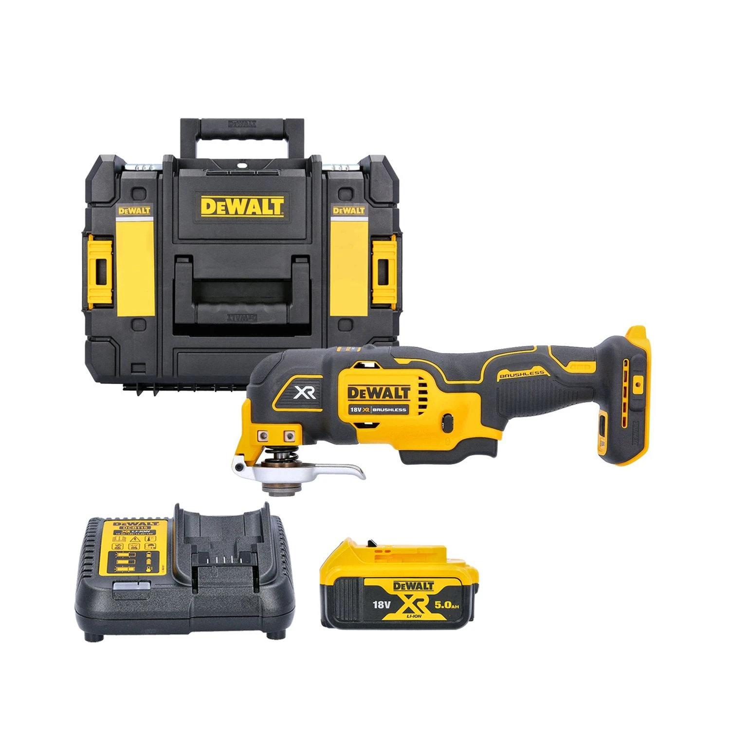 DeWalt DCS356P1 18V XR Brushless 3-Speed Oscillating Multi Tool With 1 X 5.0Ah Battery, Charger & TStak Case 3 DeWalt DCS356P1 18V XR Brushless 3-Speed Oscillating Multi Tool With 1 X 5.0Ah Battery, Charger & TStak Case