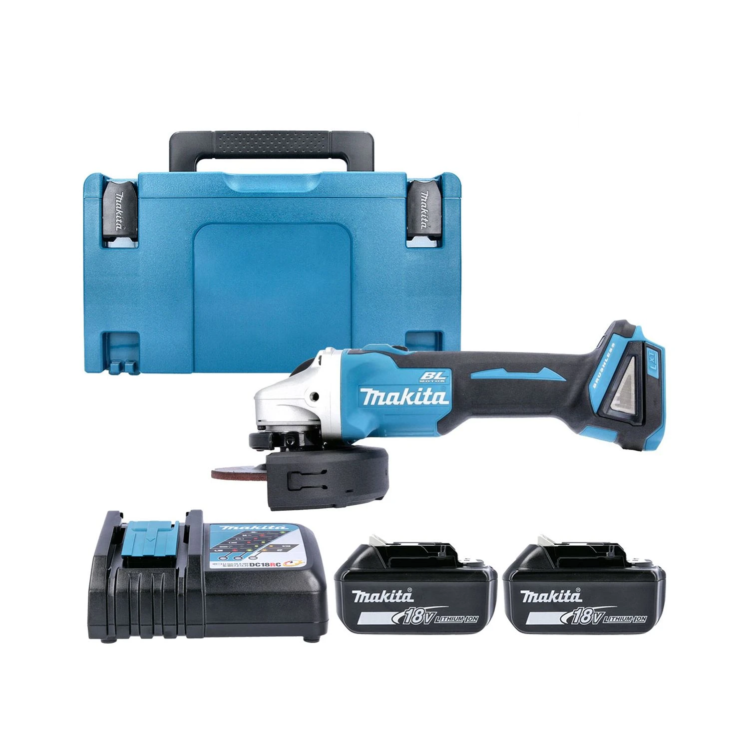 Makita DGA504 18V Cordless Brushless 125mm Angle Grinder With 2 X 6.0Ah Batteries, Charger & Case 3 Makita DGA504 18V Cordless Brushless 125mm Angle Grinder With 2 X 6.0Ah Batteries, Charger & Case