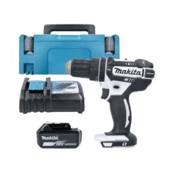 Makita DHP482 18V LXT Li-ion 2-Speed White Combi Drill With 1 X 5.0Ah Battery, Charger & Type 2 Case