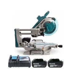 Makita DLS110 Twin 18V Brushless Slide Compound Mitre Saw With 2 X 5.0Ah Batteries & Charger