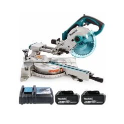 Makita DLS713NRTE 18V LXT Cordless 190mm Slide Compound Mitre Saw With 2 X 5.0Ah Batteries & Charger
