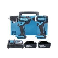 Front Page 24 Makita DLX2131MJ 18V 2-Speed Combi Drill & Impact Driver Twin Pack With 2 X 4.0Ah Batteries, Charger & Case