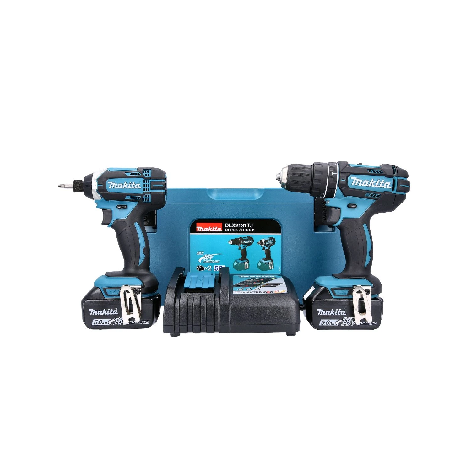 Makita DLX2131TJ 18V Combi & Impact Driver Twin Pack With 2 X 5.0Ah Batteries, Charger & Case 3 Makita DLX2131TJ 18V Combi & Impact Driver Twin Pack With 2 X 5.0Ah Batteries, Charger & Case
