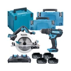 Makita DLX2140PMJ Cordless 18V DHS710 Circular Saw & DHP482 Combi Drill Kit
