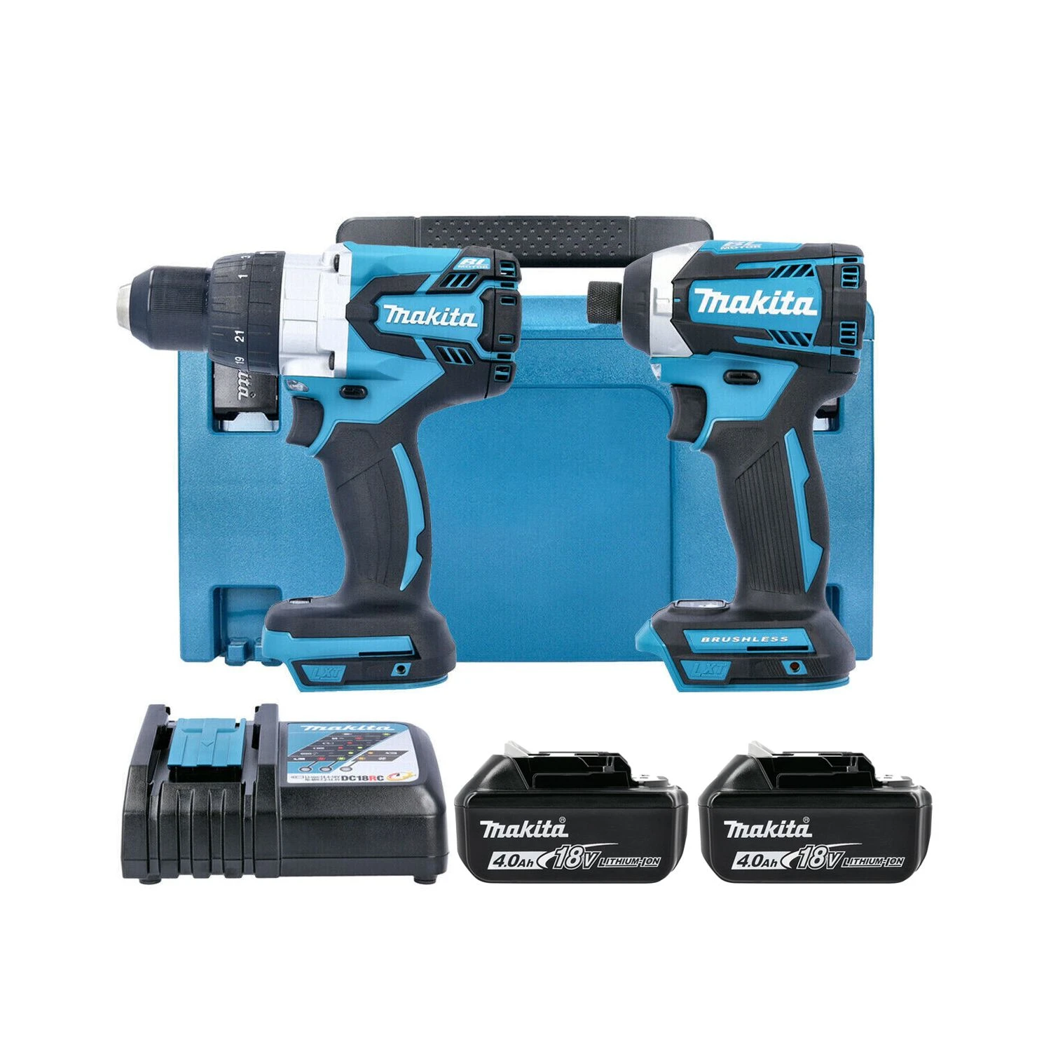 Makita DLX2176 18V Brushless Combi Drill & Impact Driver Twin Pack With 2 X 4.0Ah Batteries, Charger & Case 3 Makita DLX2176 18V Brushless Combi Drill & Impact Driver Twin Pack With 2 X 4.0Ah Batteries, Charger & Case