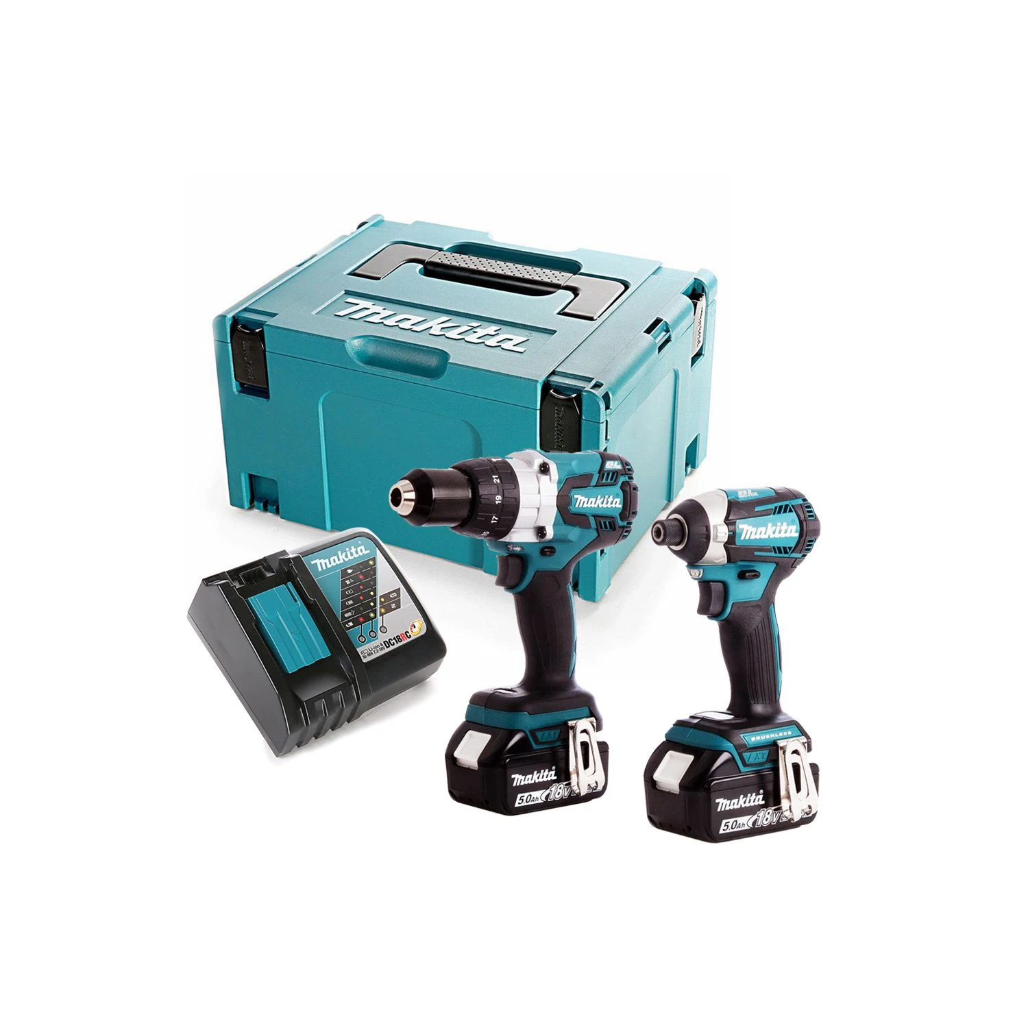 Makita DLX2176TJ 18V Brushless Combi & Impact Driver Twin Kit + 2 X 5.0Ah Batteries, Charger & Case 3 Makita DLX2176TJ 18V Brushless Combi & Impact Driver Twin Kit + 2 X 5.0Ah Batteries, Charger & Case