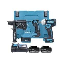 Makita DLX2372TJ 18V LXT Cordless Brushless Impact Wrench & SDS+ Drill Twin Pack With 2 X 5.0Ah Batteries, Charger & Type 4 Case