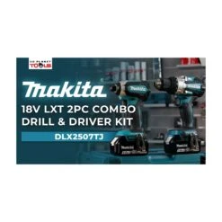 Makita DLX2507TJ 18V LXT Cordless Brushless Combi Drill & Impact Driver Twin Pack With 2 X 5.0Ah Batteries, Charger & Case -ToolMax Store dlx2507tj 1