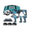 Makita DLX6068PT 18V Cordless 6 Piece Power Tool Kit With 3 X 5.0Ah Batteries, Twin Port Charger & Tool Bag -ToolMax Store dlx6068pt 2