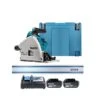 Makita DSP600 Twin 18V Brushless 165mm Plunge Saw With 2 X 5.0Ah Batteries, Charger & Guide Rail -ToolMax Store dsp600zj kit 50