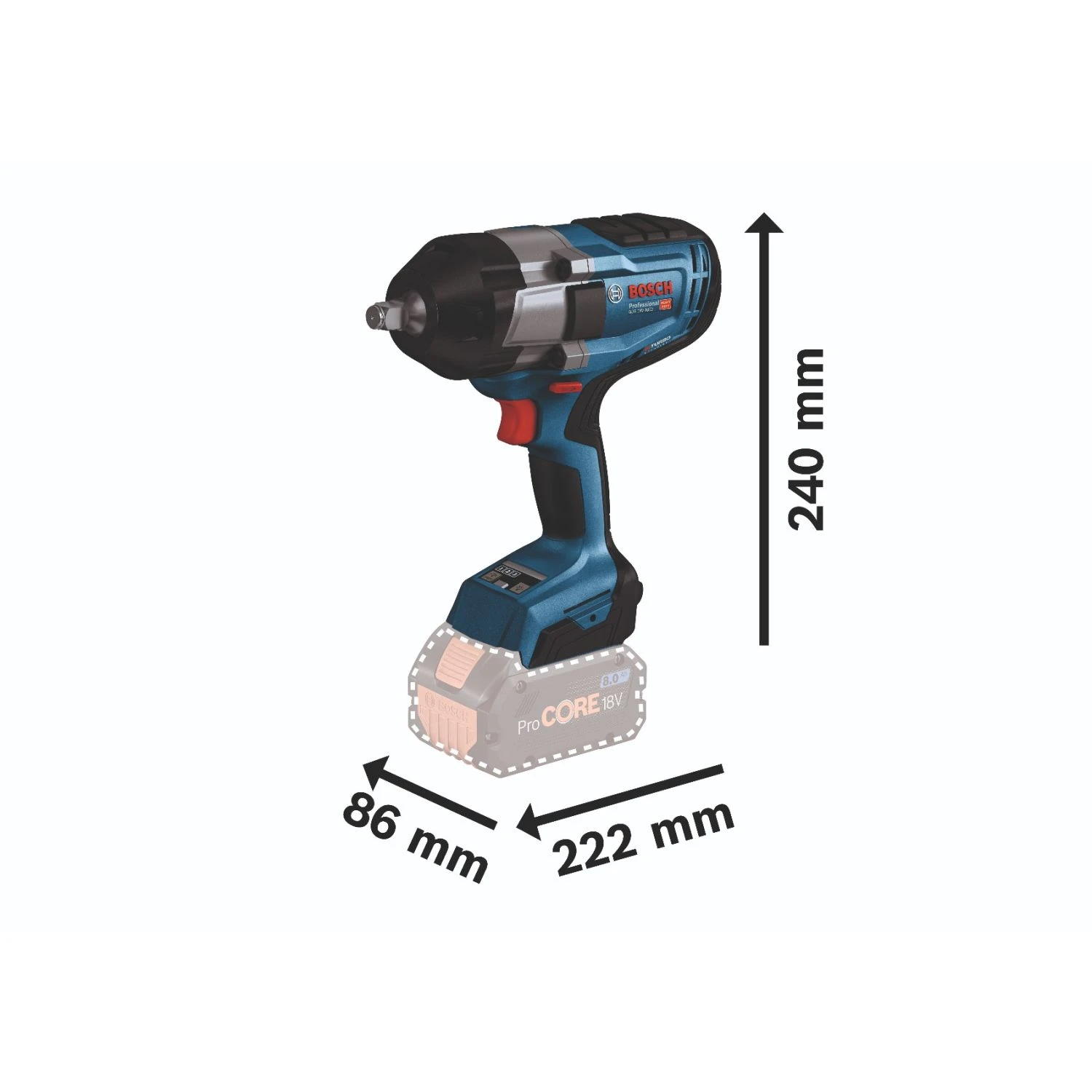 Bosch GDS 18V-1000 18V Cordless High Torque 1/2" Impact Wrench In L-Boxx - 06019J8001 4 Bosch GDS 18V-1000 18V Cordless High Torque 1/2" Impact Wrench In L-Boxx - 06019J8001 - Image 2