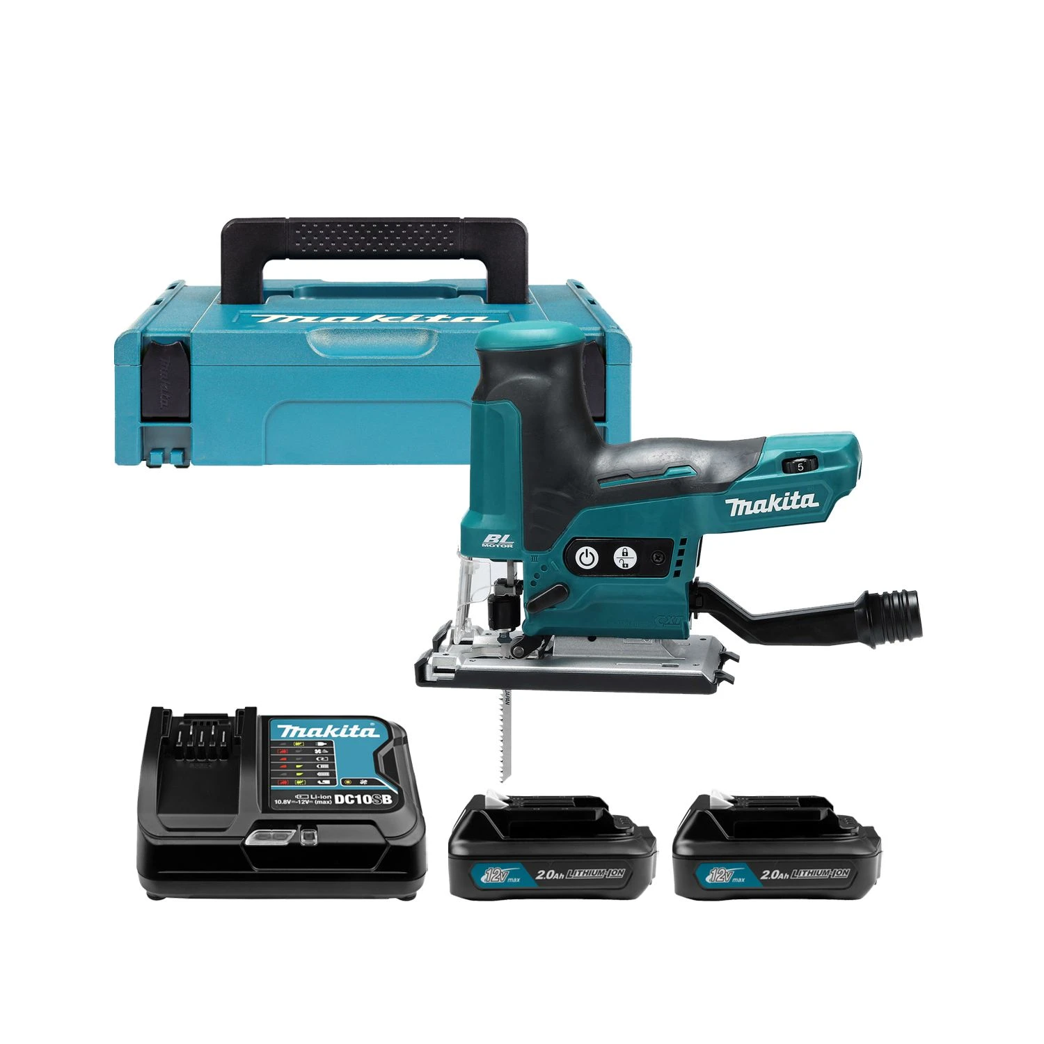 Makita JV102DSAJ 10.8V / 12V CXT Cordless Brushless Jigsaw With 2 X 2.0Ah Batteries, Charger & Case 3 Makita JV102DSAJ 10.8V / 12V CXT Cordless Brushless Jigsaw With 2 X 2.0Ah Batteries, Charger & Case