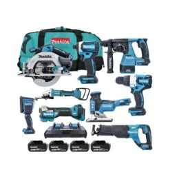 Makita 18V LXT 9 Piece Cordless Power Tool Kit With 4 X 5.0Ah Batteries, Charger & Tool Bag