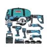 Makita 18V LXT Cordless 10 Piece Power Tool Kit With 3 X 5.0Ah Batteries, Charger & Tool Bag -ToolMax Store mak kit 4