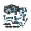 Makita 18V LXT 10 Piece Cordless Power Tool Kit With 4 X 5.0Ah Batteries, Twin Port Charger & Tool Bag -ToolMax Store mak kit 9
