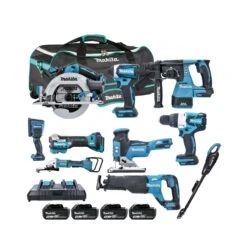 Makita 18V LXT 10 Piece Cordless Power Tool Kit With 4 X 5.0Ah Batteries, Twin Port Charger & Tool Bag