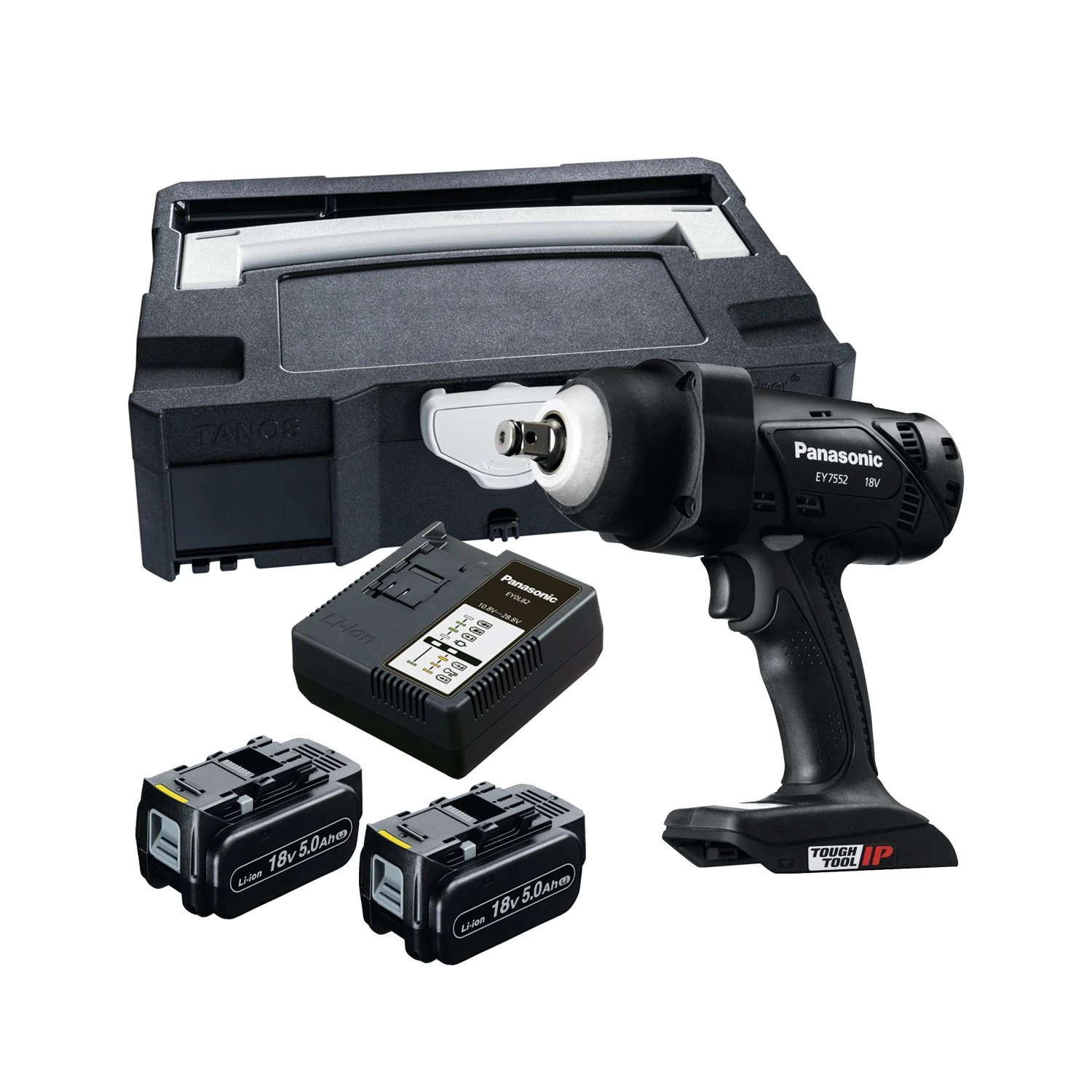 Panasonic PAN7552LJ 18V Cordless 1/2" Heavy Duty Impact Wrench With 2 X 5.0Ah Batteries, Charger & Case 3 Panasonic PAN7552LJ 18V Cordless 1/2" Heavy Duty Impact Wrench With 2 X 5.0Ah Batteries, Charger & Case