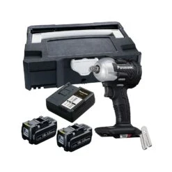 Panasonic PAN75A8LJ 18V Cordless 1/2" Impact Wrench & Case 2 X 5.0Ah Batteries, Charger & Systainer Case