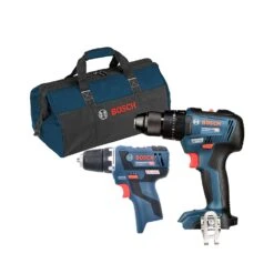 Front Page 28 Bosch GSB 18 V-55 Brushless Combi Drill & GSR 12V-20 Drill Driver Twin Pack With Tool Bag (Without Battery & Charger)